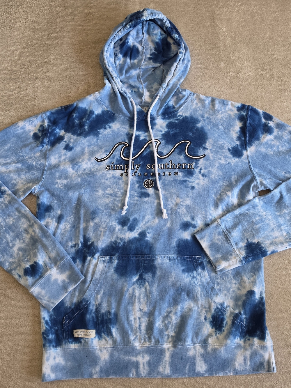 Simply Southern Blue Tie-Dye Hoodie - Men's Pullover